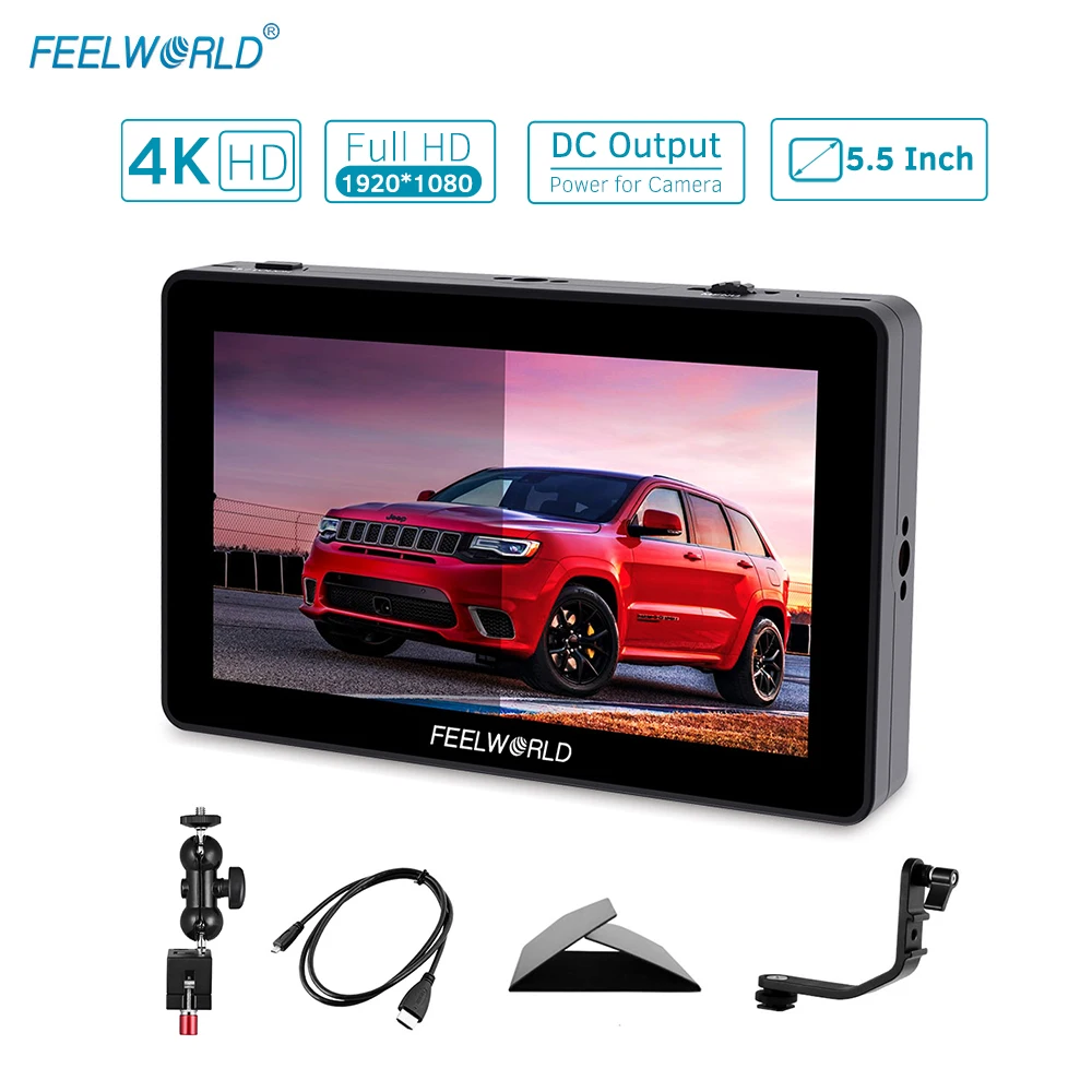 FEELWORLD F6 Plus 5 &quotна камере полевой монитор + Зонт Наклонный рычаг 25 мм стержень зажим