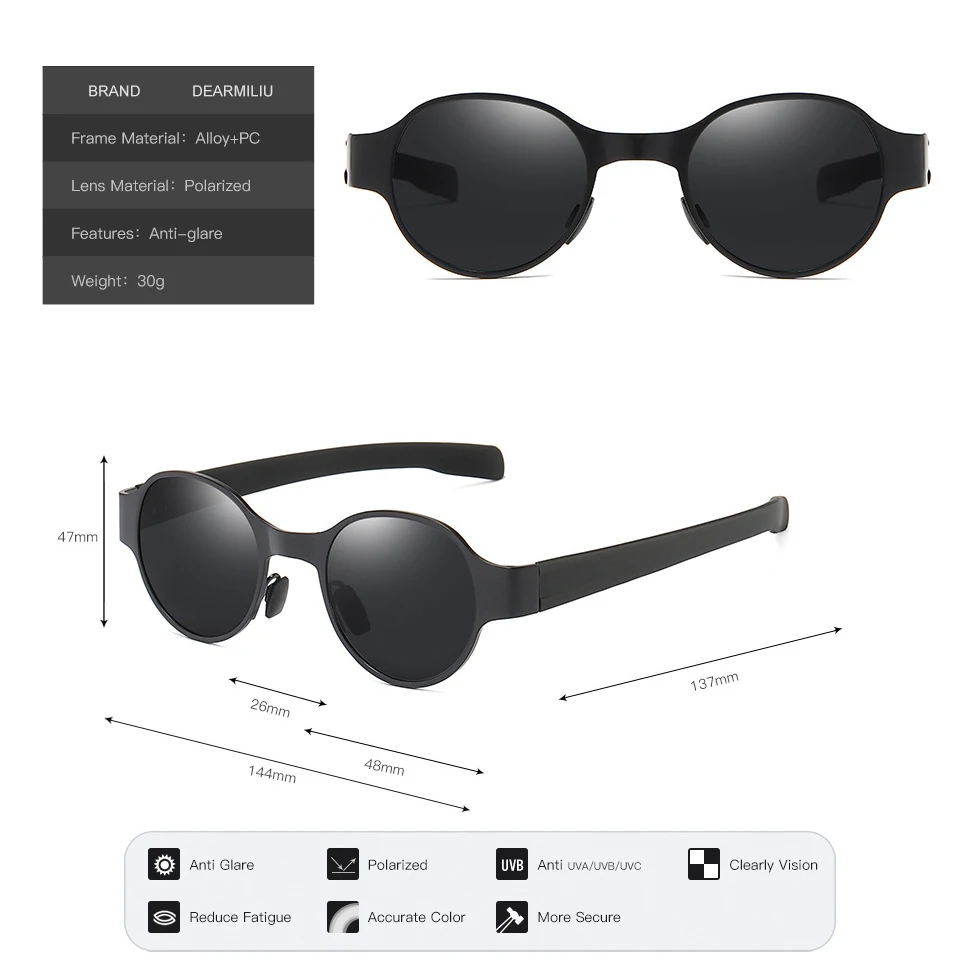 Мужские и женские солнцезащитные очки DEARMILIU винтажные круглые в стиле стимпанк с