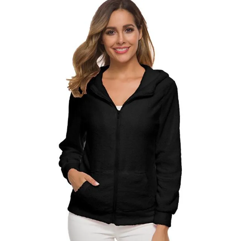 

Winter Women Jacket Teddy Long Hooded Jacket Thick Warm Fur Fleece Casual Autumn Female Coat Outerwear Veste Femme Plus Size