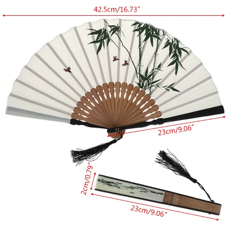 

Summer Vintage Bamboo Folding Hand Held Fan Chinese Dance Wedding Party Decor Pocket Gifts E15B