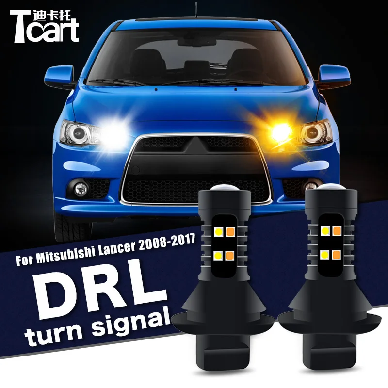 

For Mitsubishi Lancer EX Galant Fortis 2008 2012 2013 2014 2017 Led drl Daytime Running Light Turn Lights 2IN1 Car accessories