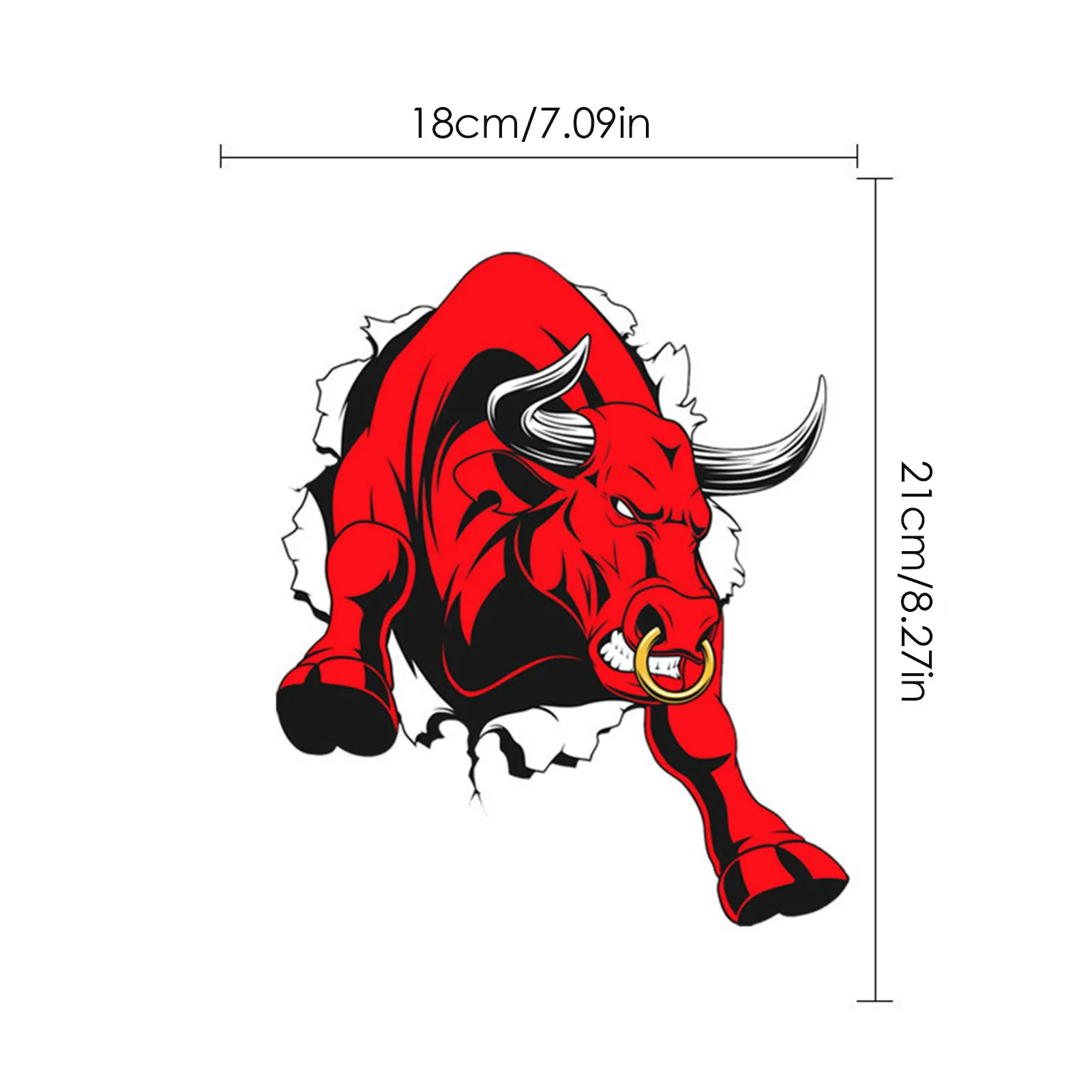 

Reative Personalized Decorative Car Stickers Red Bull Head Car Stickers Door Cover Body Cover Scratch Stickers