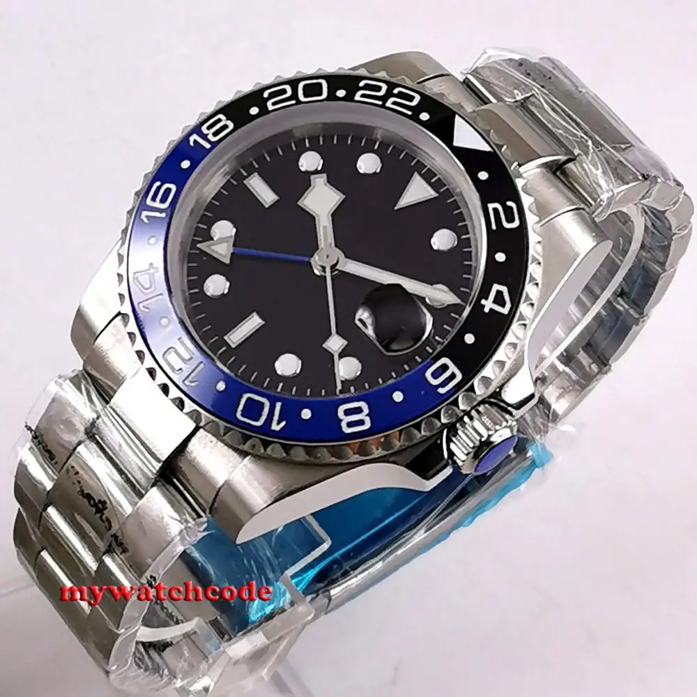 Мужские часы с черным циферблатом 40 мм|Мужские механические часы| |