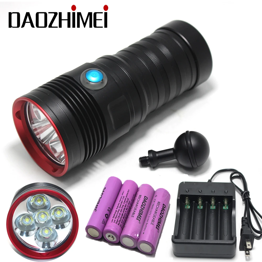 6000лм 5 * XM L2 подводный 3 Mode Дайвинг видео Фотография факела светодиодный Lanterna