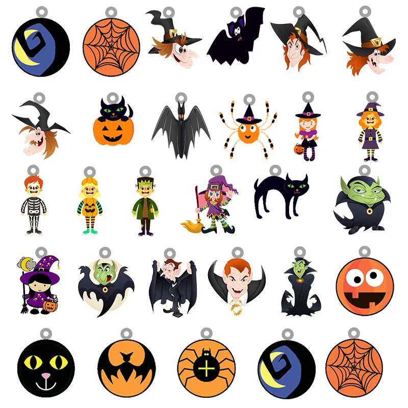 

Acrylic Charms Pendants spooky Halloween For New year decor Jewelry Making Animation Peripheral Epoxy Resin Accessories