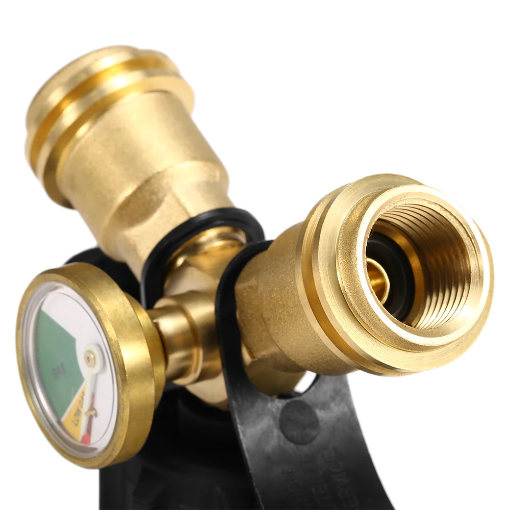 

Outdoor Camping Hiking Stove Adaptor Propane Tank Y-Splitter Adapter Two Way LPG Adapter Tee Connector Furnace Connector