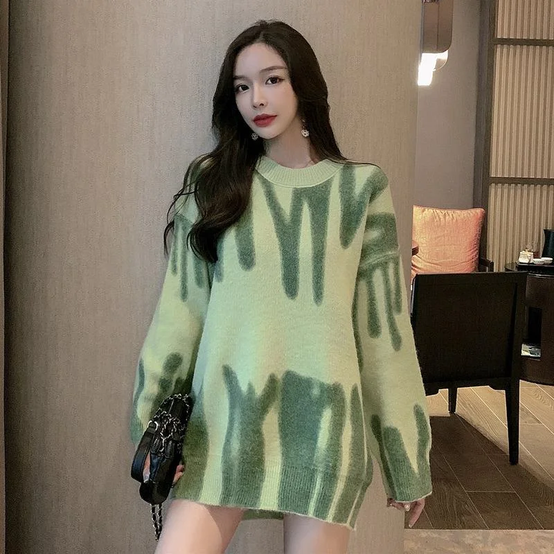 

Fashion Knitted Sweater Women Sexy Slim Warm Knitted Sweaters Slim Slimming Top Long Sleeve Soft Loose Female Knitted Pullovers