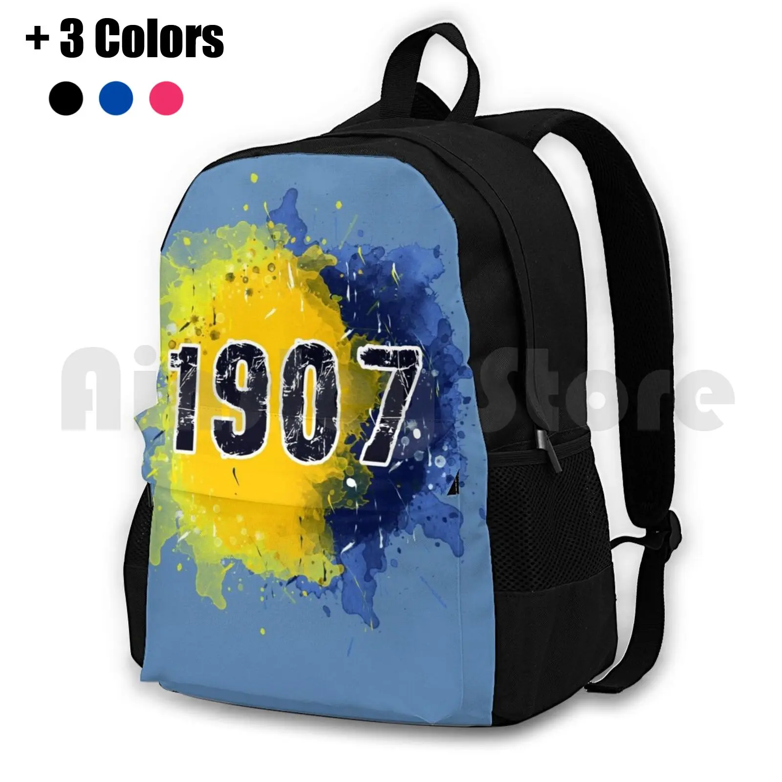 

Watercolor Fenerbahce 1907 Design Outdoor Hiking Backpack Waterproof Camping Travel Fenerbahce Turkey Soccer Team Hobby