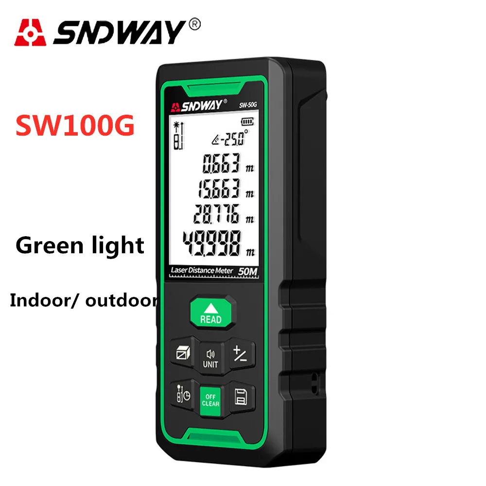 SNDWAY 50 м 70 100 цифровой лазерный дальномер зеленый электронная линейка внутренняя
