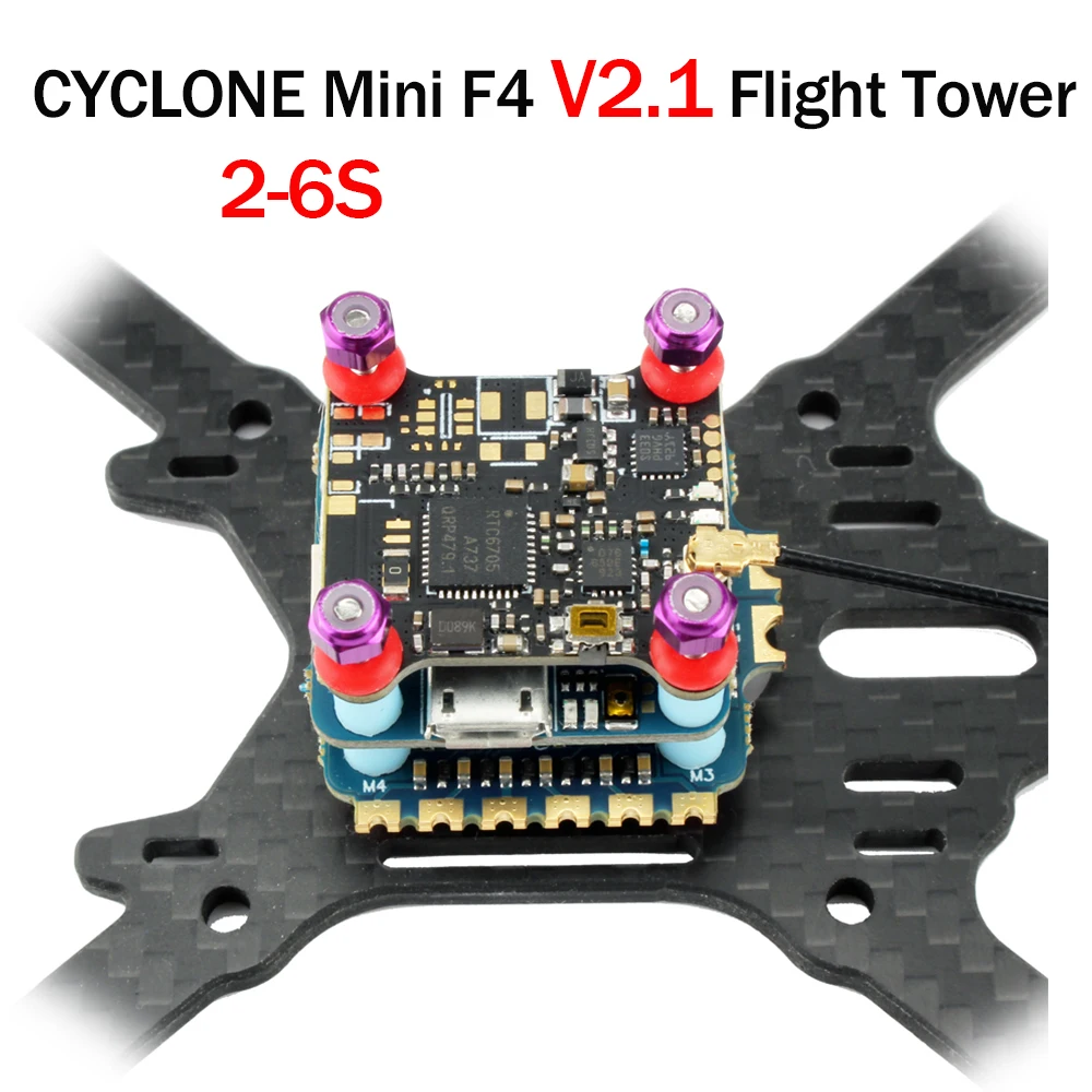 Контроллер полета Mini F4 V2.1 Stack FC 20x20 35A 2 4S 4 в 1 ESC для FPV гоночного дрона квадрокоптера
