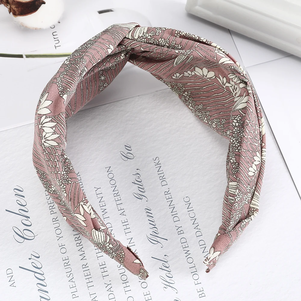 Haimeikang Fashion Bezel Hair Accessories Women's Fabric Print Head Hoop Wide-brimmed Vintage Elegant Headband Hairband |