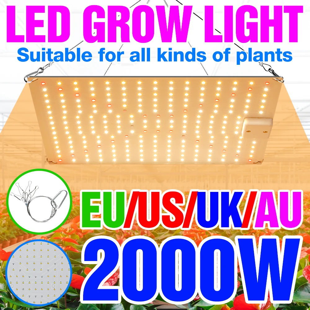 LED Grow Light LED Phytolamp Full Spectrum Lamp Plant Growth Hydroponics Plants Seed Flower Grow Box 1000W 2000W Quantum Board