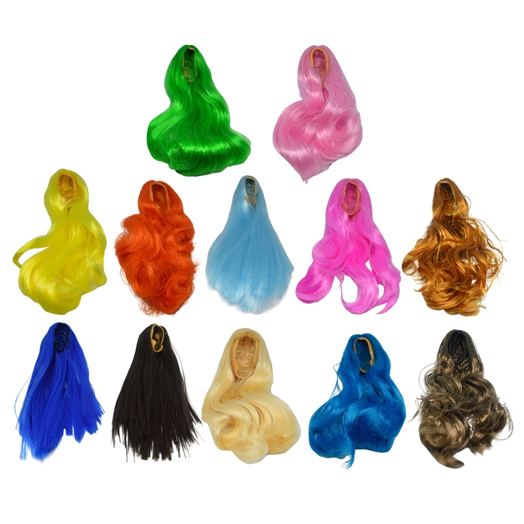 

Женский длинный парик из волос 1:6 для модной куклы 12 дюймов