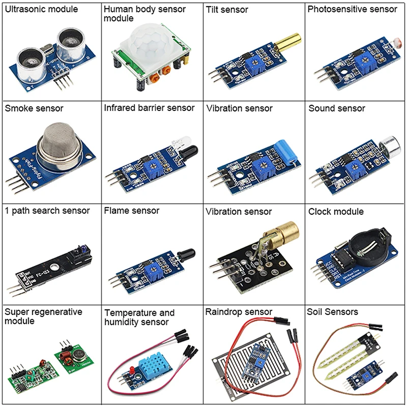 

Sensor Kit For Raspberry Pi 16 Piece Sensor Set Ultrasonic Sensor With Packaging