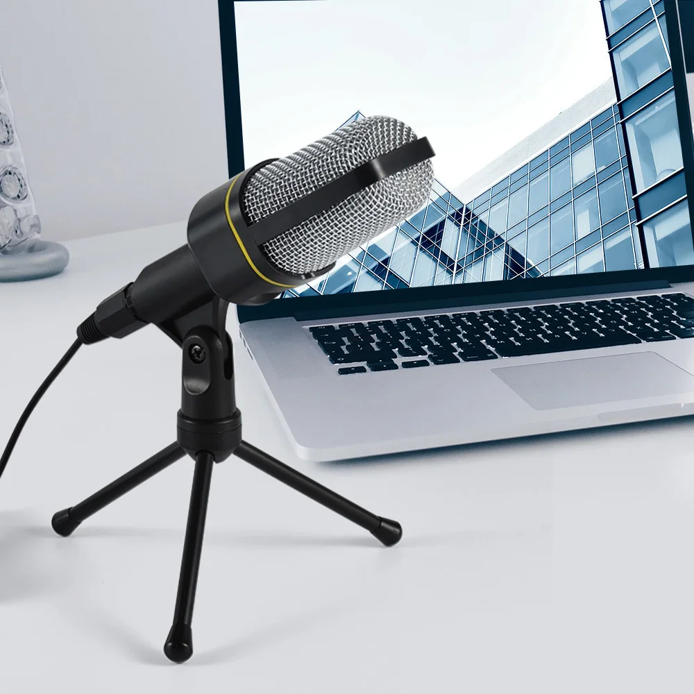 

SF-920 Cardioid Condenser Microphone Professional Recording Mic with Tripod Stand & 3.5mm Plug for Computers