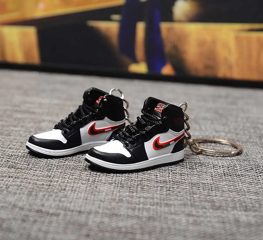 a pair w metal ring Дропшиппинг тапки обуви брелок 1 3D мини-кроссовки "OW CHICAGO" Спортивная обувь тапки брелки - Цвет: a pair w metal ring