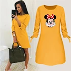 Женское мини-платье с бантом, 7 цветов, с круглым вырезом