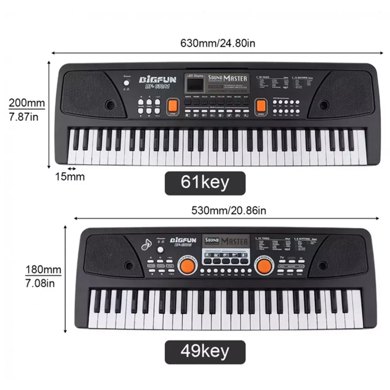 

Bigfun Electronic Keyboard Piano Digital Music Key Board With Microphone Children Gift Musical Enlightenment