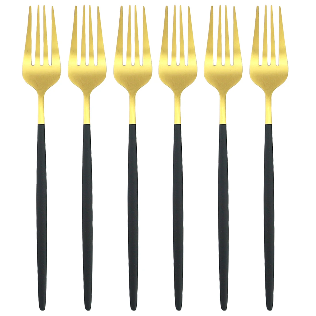 Набор столовых приборов из нержавеющей стали комплект 6 предметов черного и