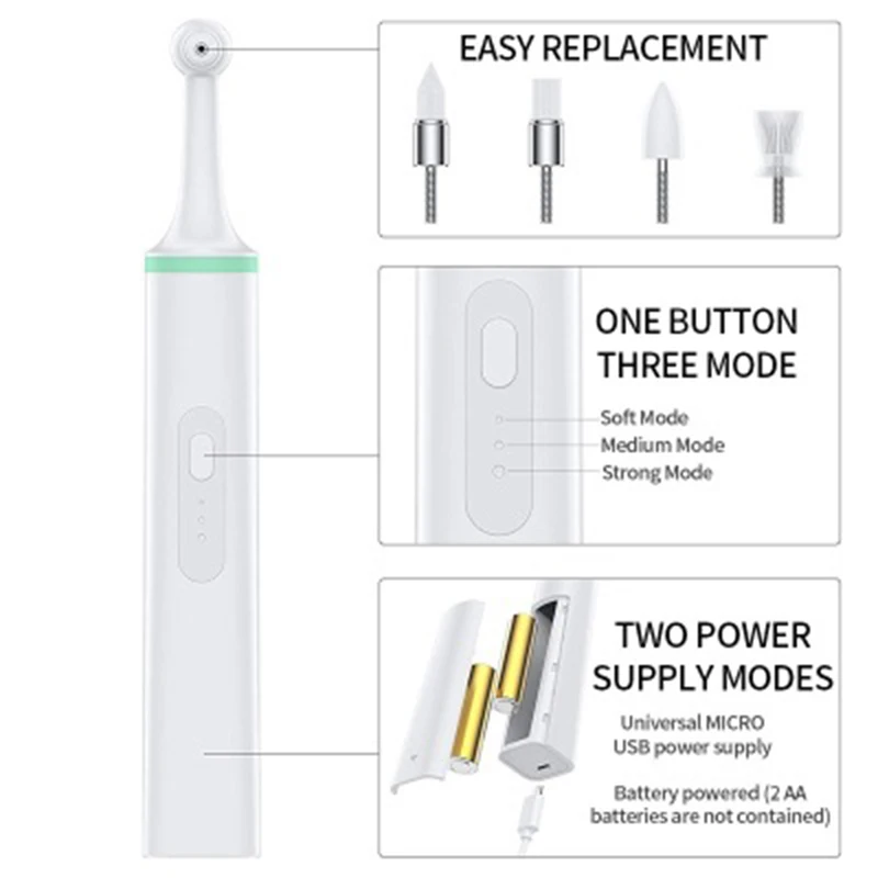 

Pet Electric Toothbrush Removes Tooth Stains Cat&Dog Oral Cleaning Tool Teeth Cleaning Kit with 4 Brush Heads