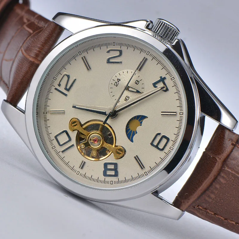 

Роскошные механические часы для мужчин, многофункциональные автоматические часы с турбийоном Blu-Ray водонепроницаемые мужские механические...