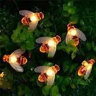 Милая светодиодная гирлянда с пчелами на солнечной батарее, уличная садовая Рождественская лампа для забора, внутреннего дворика, 20 светодиодов, 30 светодиодов