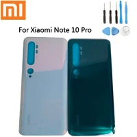 100 original new xiaomi note 10 pro back battery cover glass housing door rear case phone lid with adhesive with tools