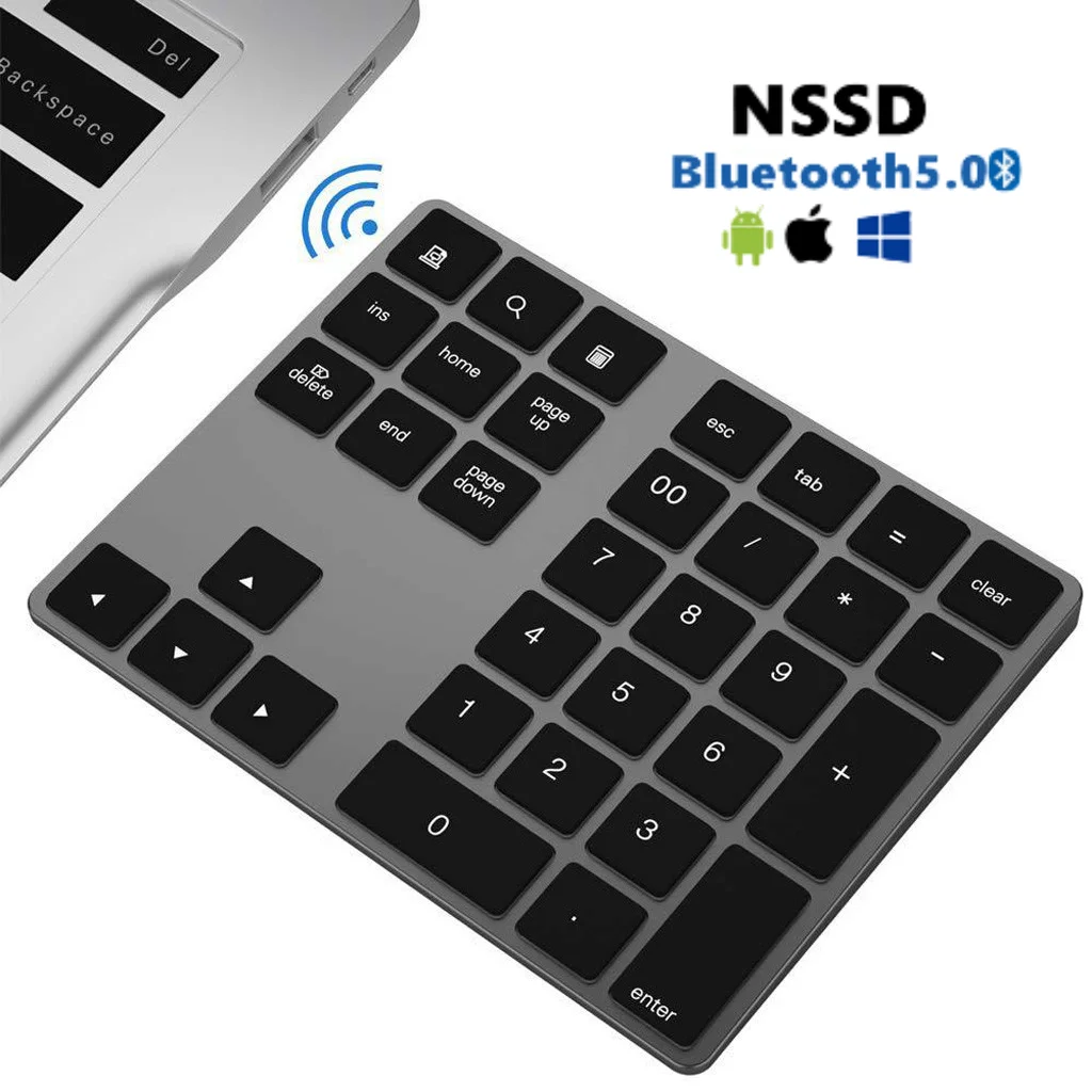 

Беспроводная мини-клавиатура NSSD с Bluetooth, приемником Type-c 2,4G для ноутбука/планшета, поддерживающая система Type-c для Windows / IOS / Android