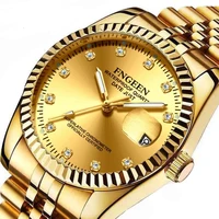 luxury brand gold mens watches stainless steel watch mens wristwatch diamond male watches for man date display reloj hombre