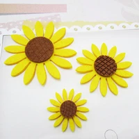 603020pcslot nonwoven padded patches sunflower appliques for hair bow diy craft clothes sticker card making children decor