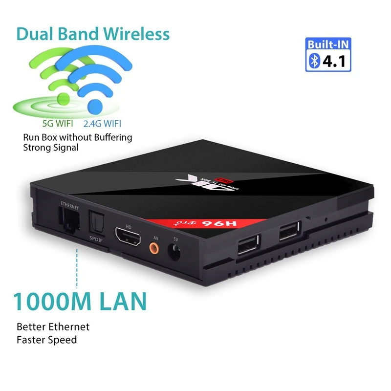 H96 Pro + Smart TV BOX Amlogic S912 Octa Core 3G RAM 32G ROM 2 4G 5GHz DUAL WIFI 1000M LAN BT4.1 4K HDR Android 7 1