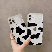 cow milk black white phone case transparent camera protection for iphone 12 11 8 7 se 2020 mini pro x xs xr max plus