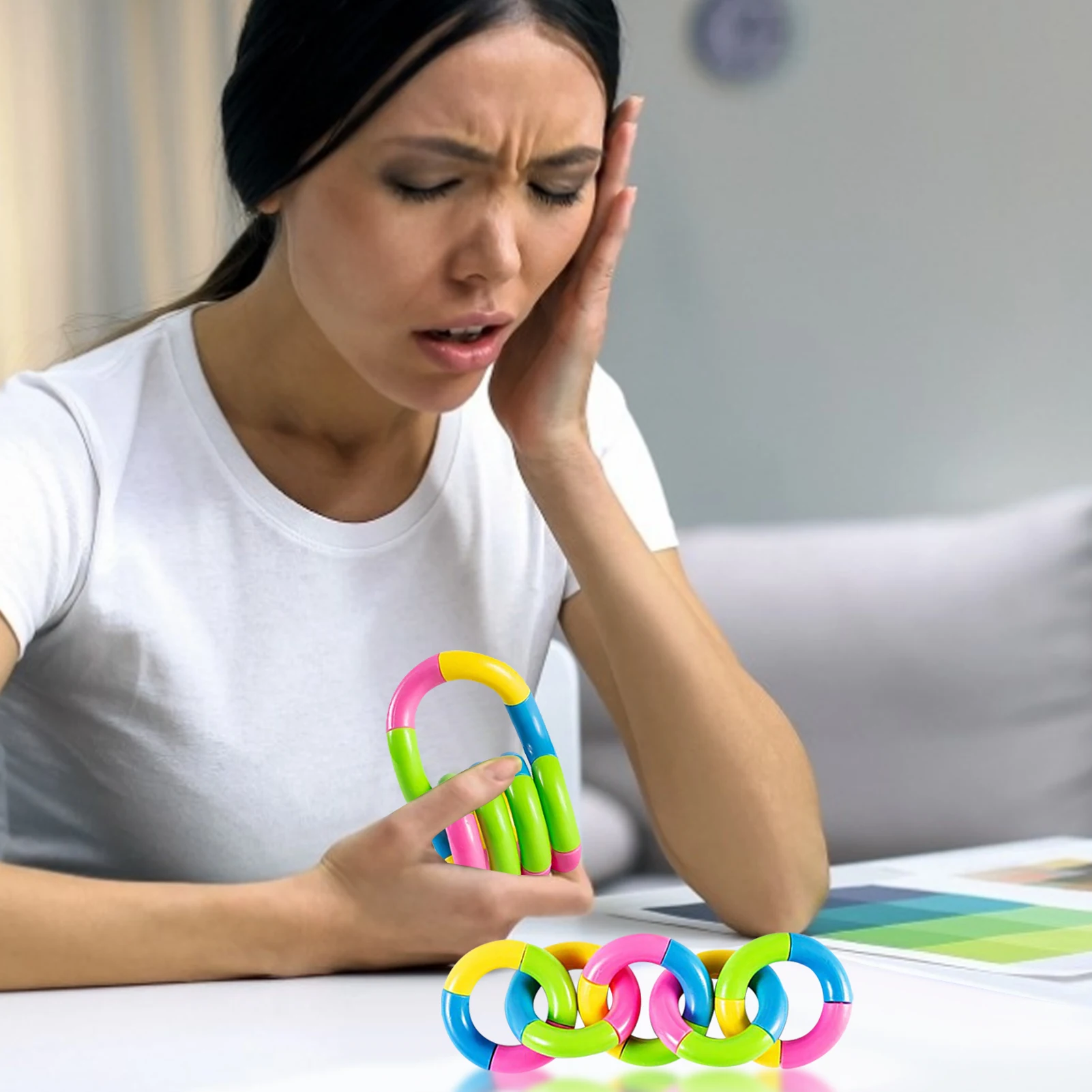 

4PC Sensory Fidget Roller Twist Toys Anti Stress Adult Brain Relax Decompression Child Rope For Stress Kids Antistress Focus Toy