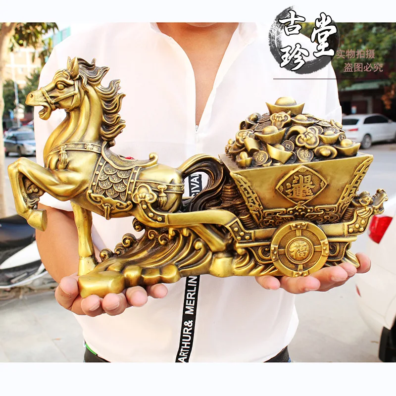 

Metallic copper Jewelry carriage horse Copper metal crafts home desktop decor decoration ornaments(A844)
