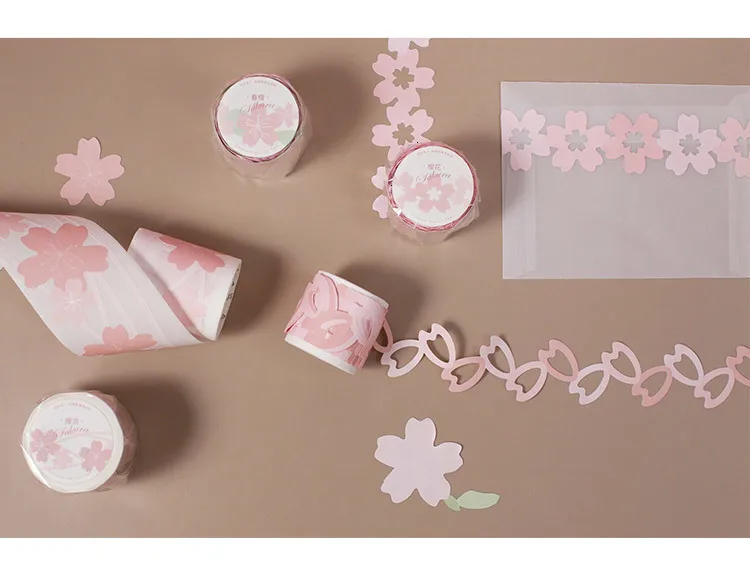 Полая Сакура васи лента Kawaii базовый лепесток декоративная клейкая лента пуля журнал Скрапбукинг DIY стикер школьные принадлежности