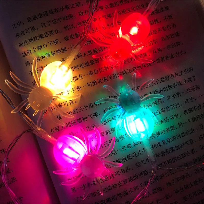 

Spider LED String Lights Halloween Leds Light for Window Ornament Holiday Battery Power Outdoor Decors Transparent Insect Luces