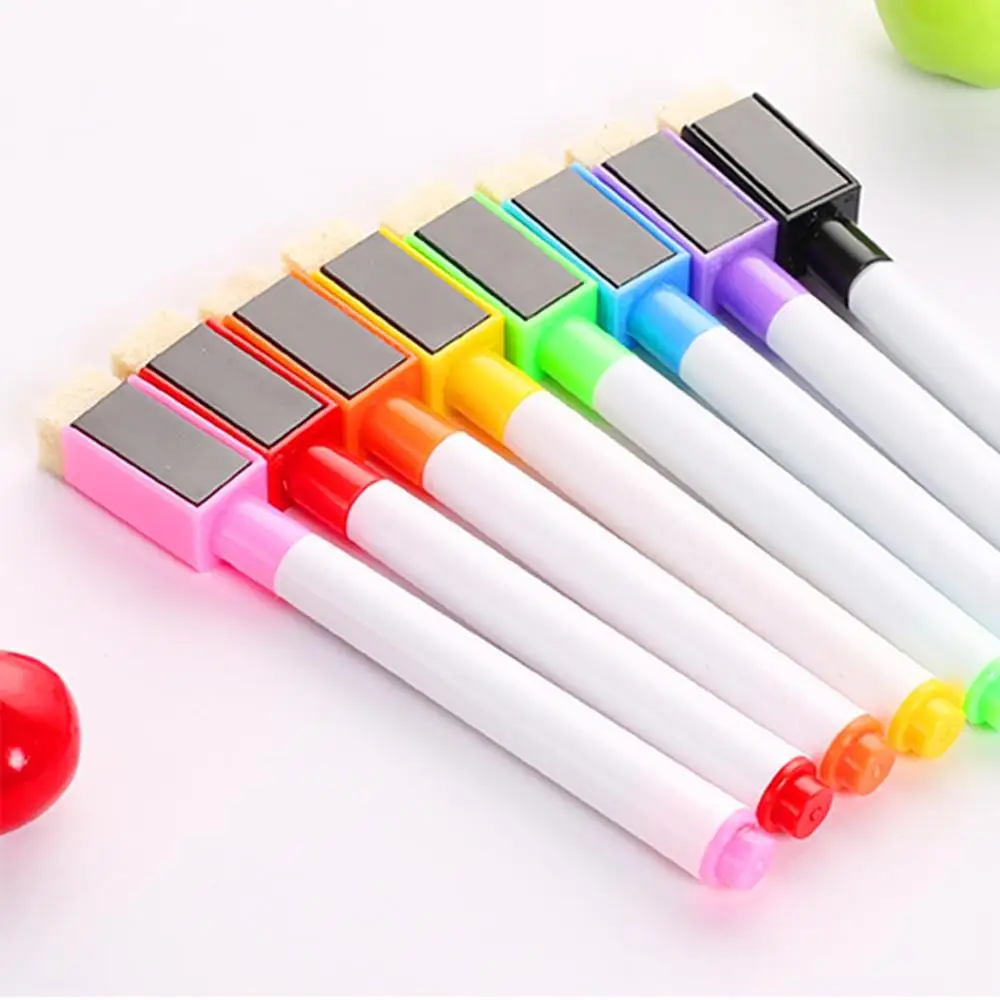 

8PCS/Set Brand New Whiteboard Pen Erasable Dry White For Office Drawing Supplies Children's School Student Pen Board Marker B4R9
