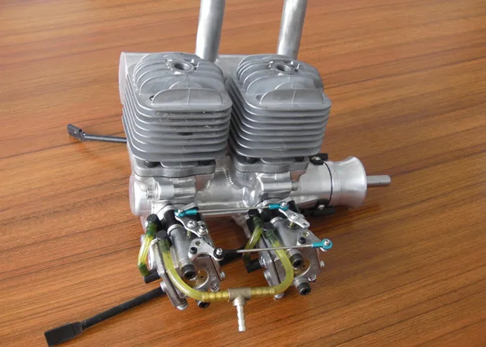 DLA64i2 64cc CNC линейный двухцилиндровый газовый двигатель для радиоуправляемый самолет вертолет