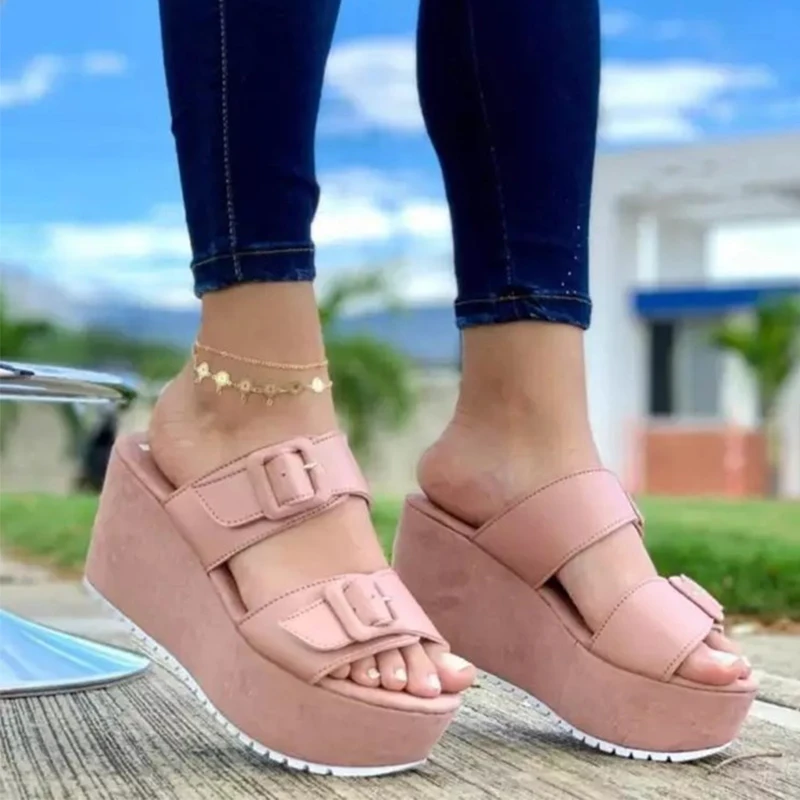 Summer Woman Wedges Slippers Casual Shoes Ladies Fashion Slip-On Female High Quality Sandals Woman Shoes New #SJPAE-244