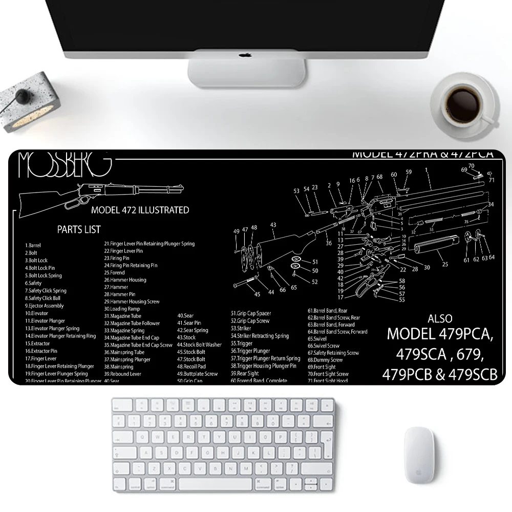 Черный коврик для мыши с большим пистолетом cs go stalker Настольный 90x40 игровой