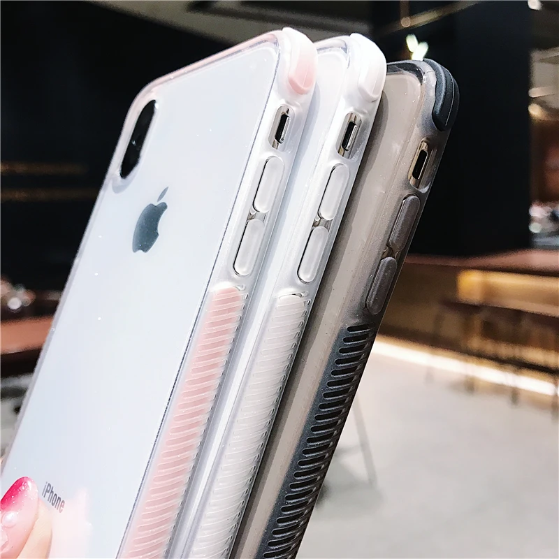 Двухслойный противоударный Прозрачный чехол для iphone SE 2020 X XS 11 Pro MAX XR 7 8 Plus 6s 6 5
