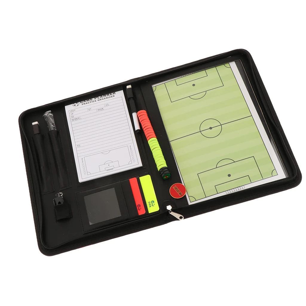 Soccer Magnetic Clipboard Football Coaches Coaching Boards with Yellow Red Cards Score Sheet