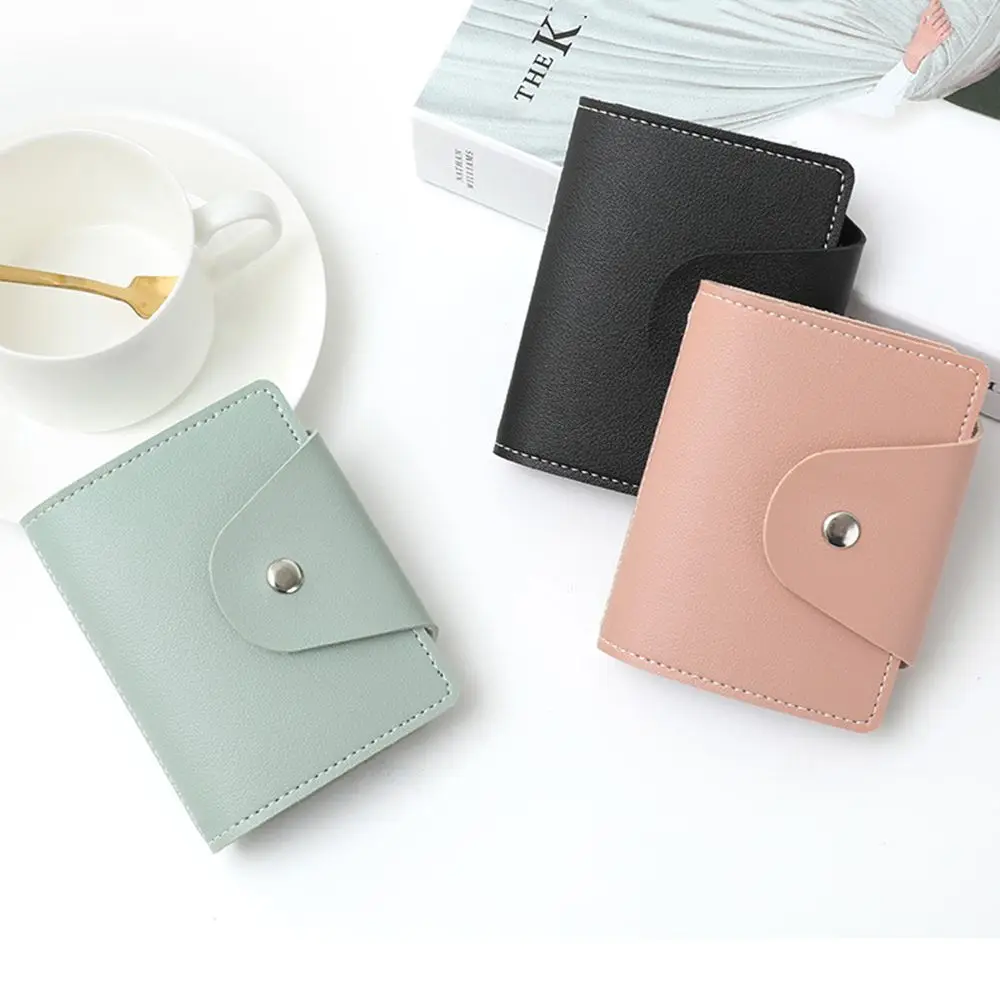 

Multi-function Pocket Bag Candy Color Women Men PU Leather Wallet 34 Card Slots Credit Card Holder RFID Blocking