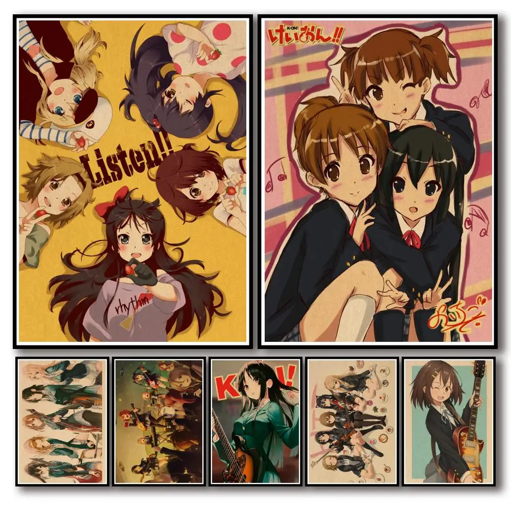 

49 Designs Anime K-ON! Kraftpaper Poster Artwork Painting Funny Wall Sticker for Coffee House Bar