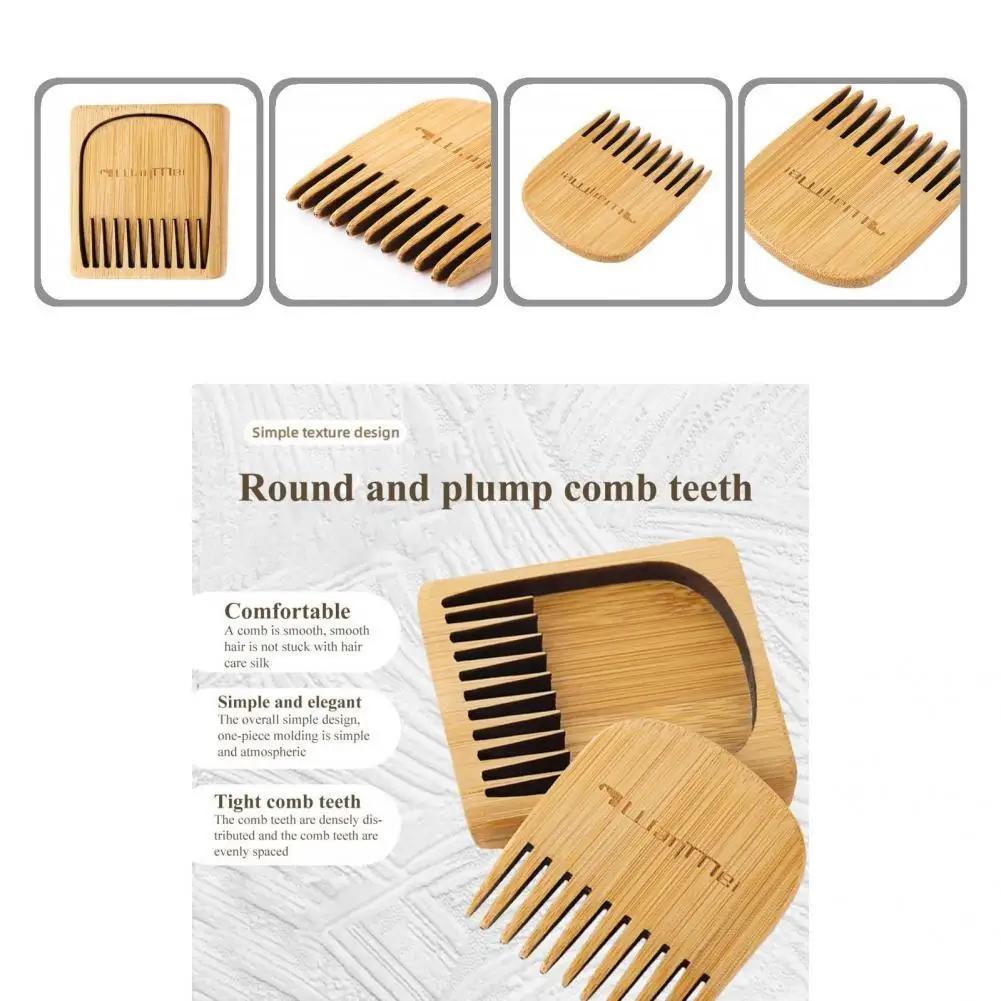 

Fine Workmanship Lightweight Wooden Beard Grooming Square Pocket Comb for Salon