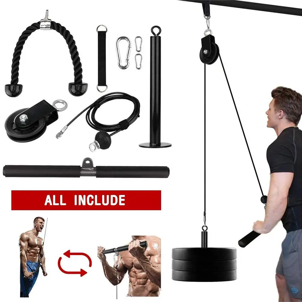 

Fitness DIY Pulley Cable Machine Attachment System Arm Biceps Triceps Blaster Hand Strength Trainning Home Gym Workout Equipment