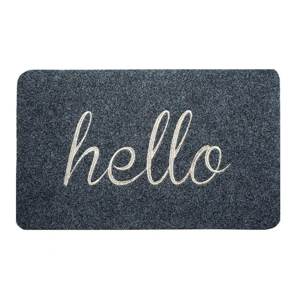 

60% Hot Sale Convenient Door Mat Absorbing Moisture Polyester Easy Clean Hello Pattern Floor Pad Carpet for Daily Use