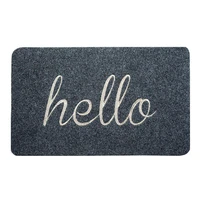 60 hot sale convenient door mat absorbing moisture polyester easy clean hello pattern floor pad carpet for daily use