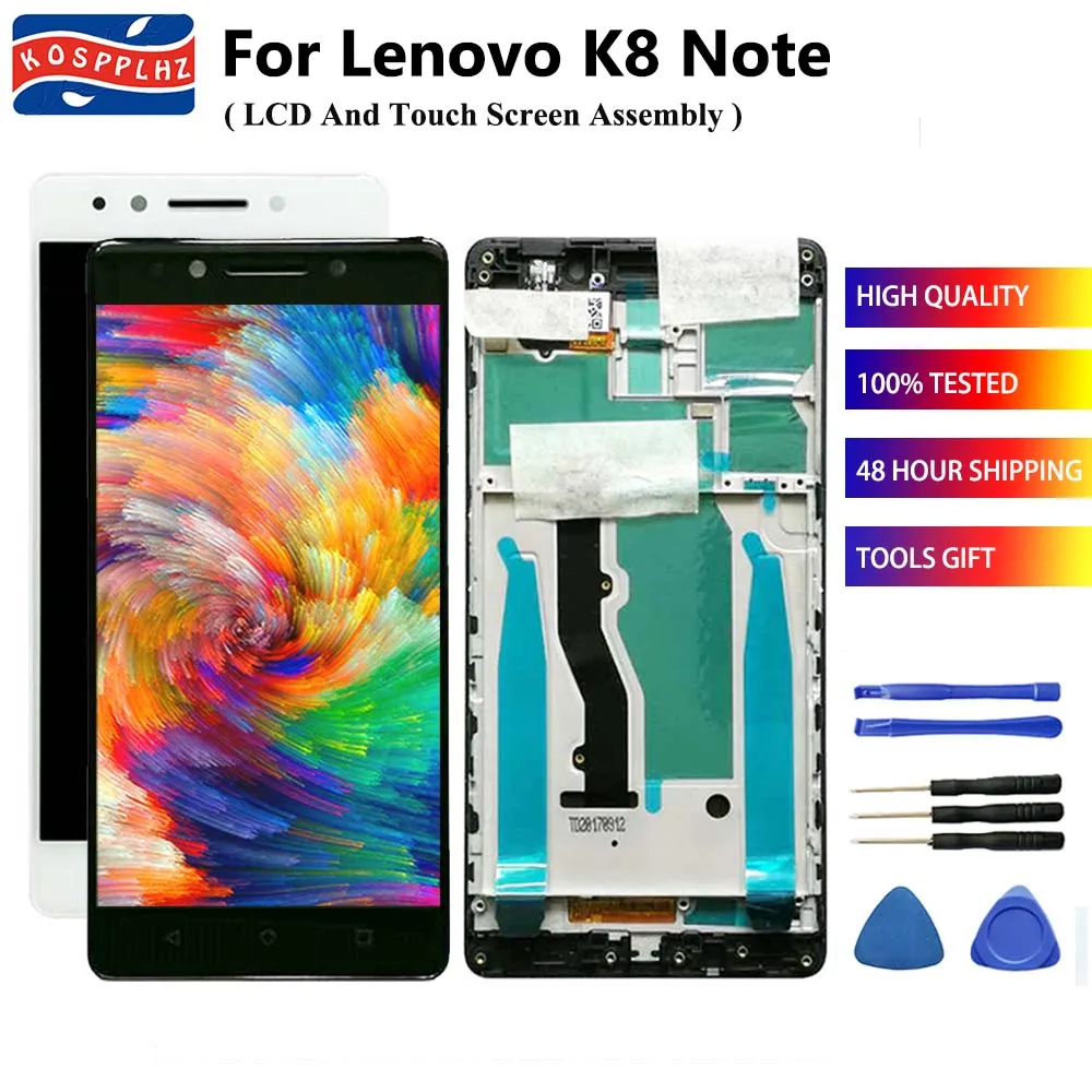 

5.5" For Lenovo K8 Note XT1902-3 LCD Display Touch Screen Digitizer Assembly + Frame Original Quality Replacement K8 Note Phone