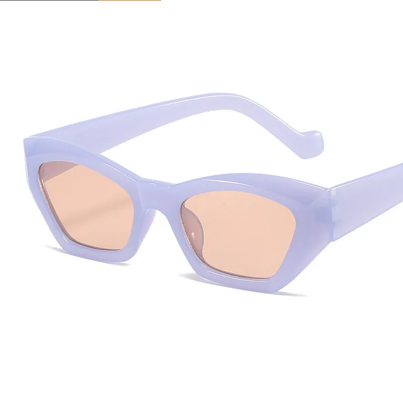

Солнцезащитные очки «кошачий глаз» женские, Модные Винтажные призматические нестандартные дизайнерские солнечные очки светло-розового цв...